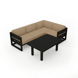 Avion Classic 5 Piece Sectional Set - Black - Cast Lagoon