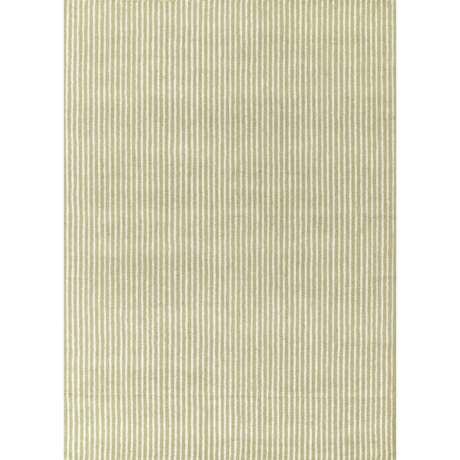 Lola Hand Tufted Wool Striped Green Area Rug, Rectangle 8'10" x 11'10"