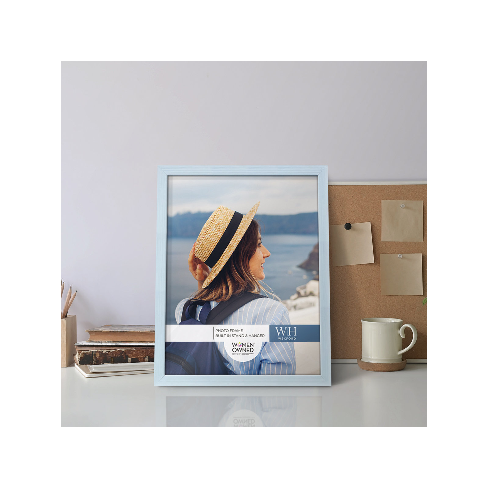 Apolline Wood Picture Frame, 11" x 14", Baby Blue