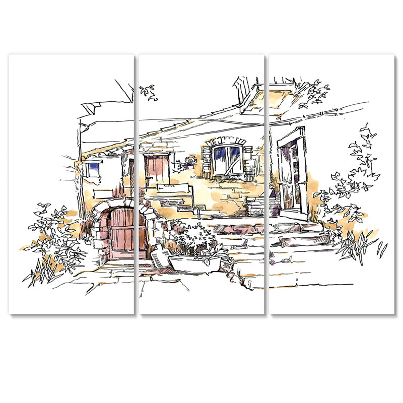 «Vintage Europe Old View», reproduction d'art sur toile rétro - PT40727, H 40 po x l 60 po x P 1 po