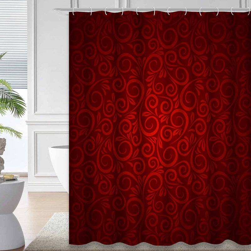 Rideau de douche imperméable à motif floral avec 12 crochets, L 72 po x l 84 po