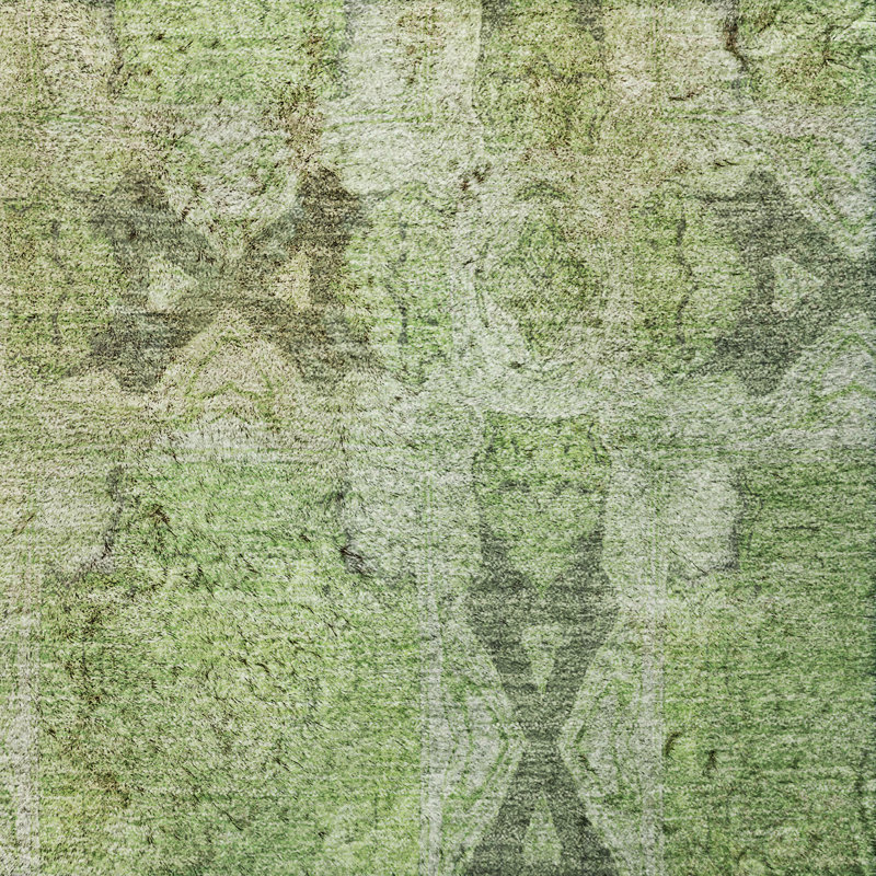 Premium Machine Washable Dream Shag ADS564 Panel Rug, Green, 10' x 14'
