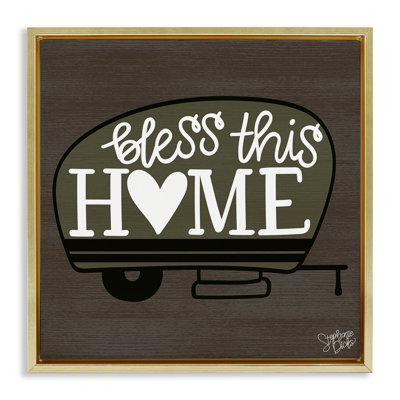 Bless This Home Camper Framed Floater Canvas Wall Art by Stephanie Dicks