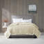 Couverture légère en duvet synthétique avec bordure satinée crème-118023354-118023349