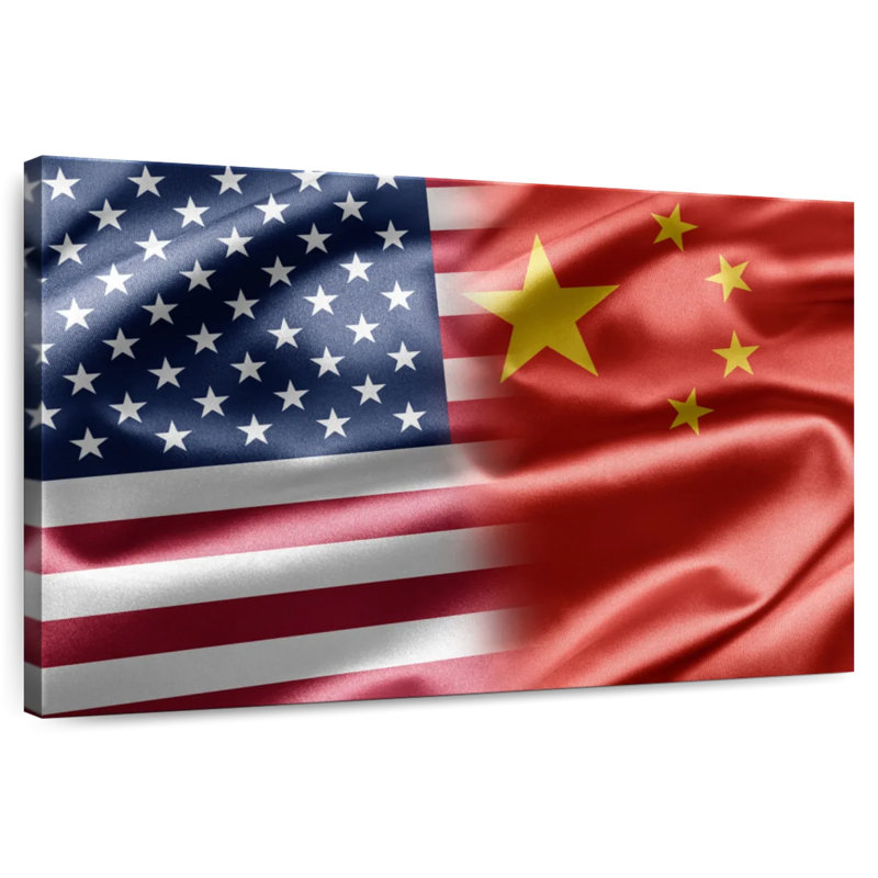 Borges China And USA Flag, 32" H x 48" W