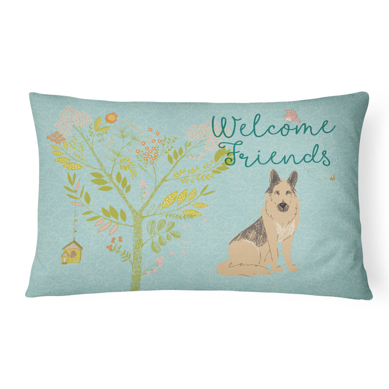  Coussin intérieur / extérieur Welcome Friends German Shepherd