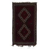 Hand-Knotted High-Quality Red and Black Area Rug