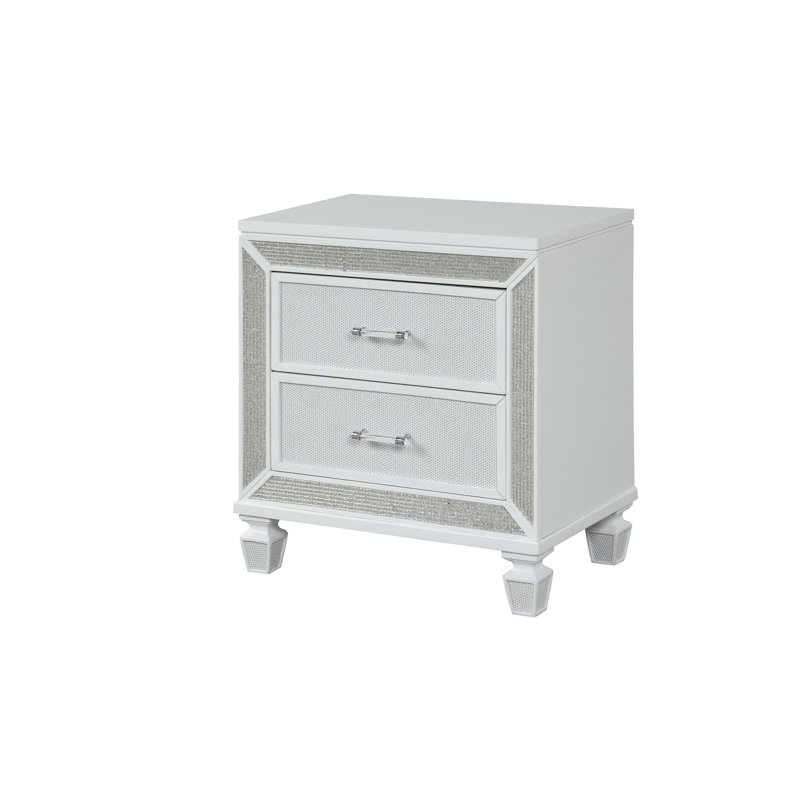 Table de chevet 2 tiroirs Crystal