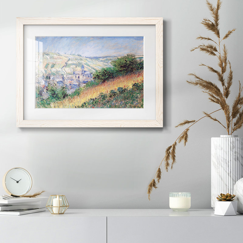Vue de Vetheuil, impression sur papier encadrée, Blanc, H 14 po x l 20 po