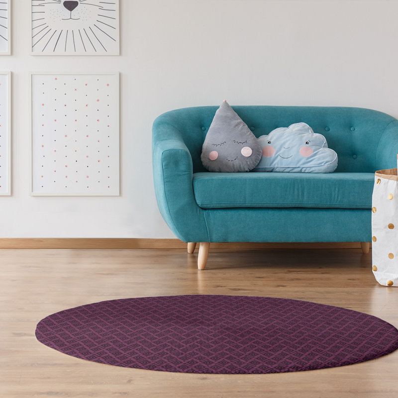 Chenille Abstract Indoor Rug, Round 5'
