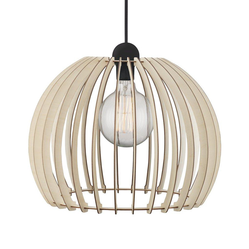 1 - Light Light Brown Dome Pendant, 23 cm H x 25 cm W x 25 cm D