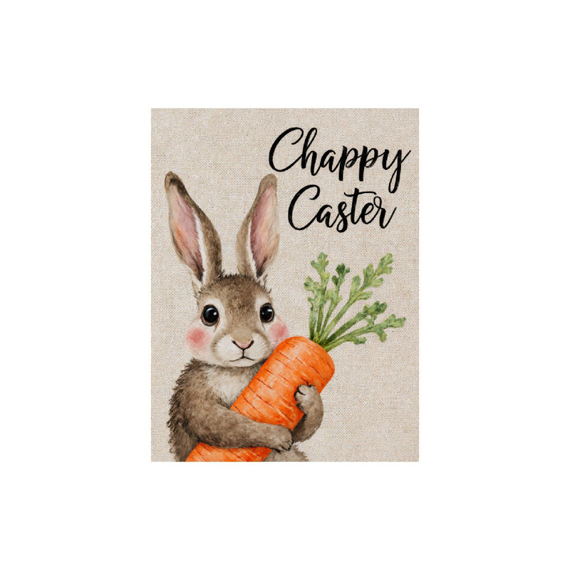 Lapin, carotte, drapeau de Joyeuses Pâques, 70 x 47, pour la décoration intérieure