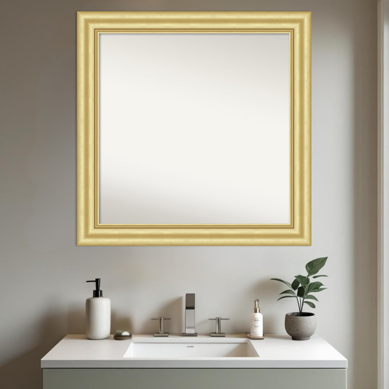 Miroir mural de salle de bain Sophia, Doré, 31,5 po x 31,5 po