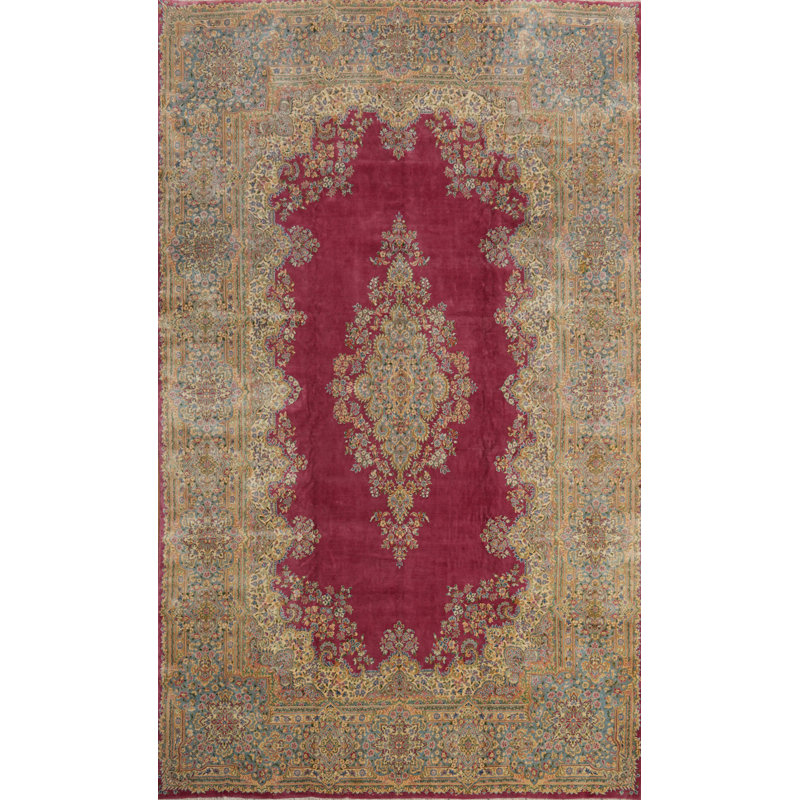 Tapis oriental à teinture végétale 12 x 18