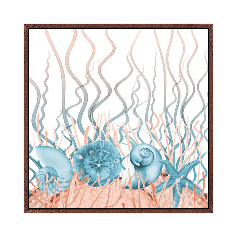 Aquatic Landscape II by Albert Koetsier - Print on Canvas, 93.98cm H x 93.98cm W x 3.81cm D, Classic Brown Wood Framed