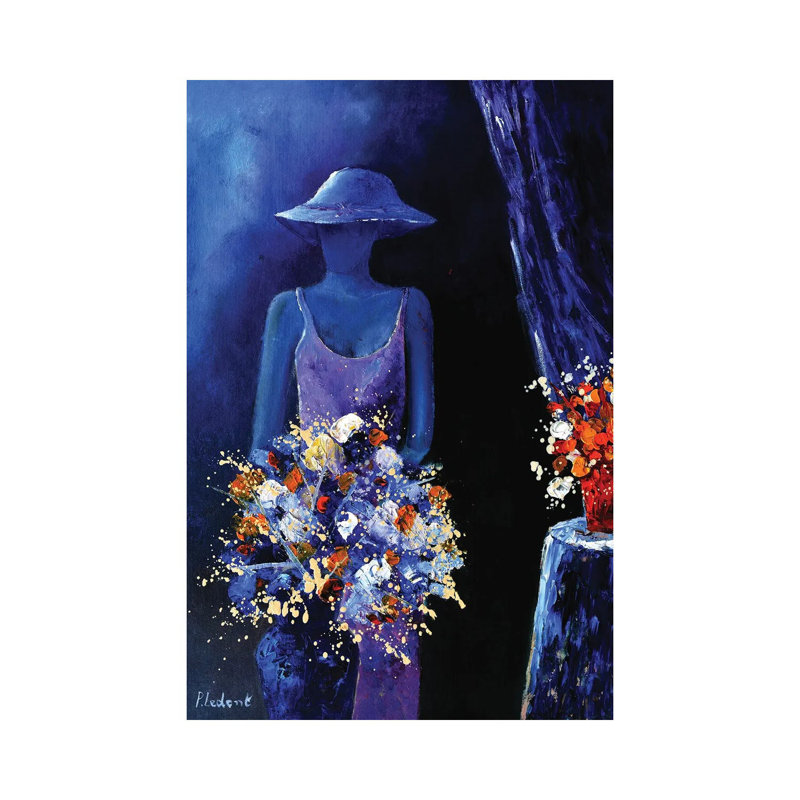 A Lady With Two Still Lifes by Pol Ledent - Wrapped Canvas Gallery-Wrapped Canvas Giclée, 20.32 cm H x 30.48 cm W