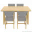 Ensemble de salle à manger 5 pièces - 1 table en bois massif + 4 chaises rembourrées, mobilier de style campagnard pour la cuisine et la salle à manger, ensemble de salle à manger minimaliste pour 4-16225675