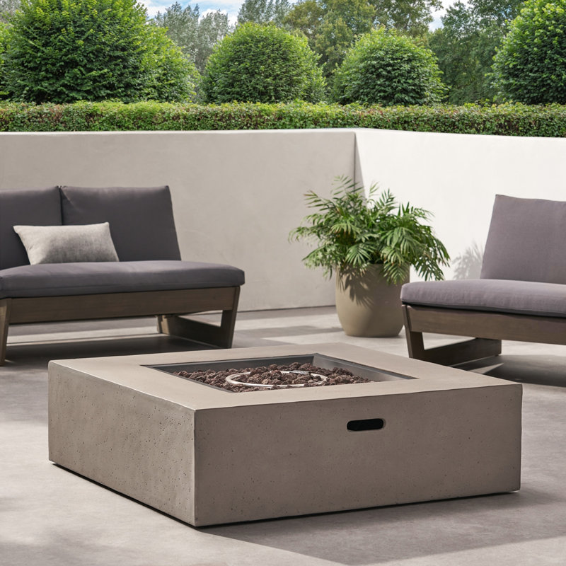 Modern Outdoor Fire Pit, Light Grey
