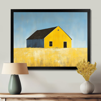Grange de Golden Field - Tableau encadré sur toile murale de style ferme