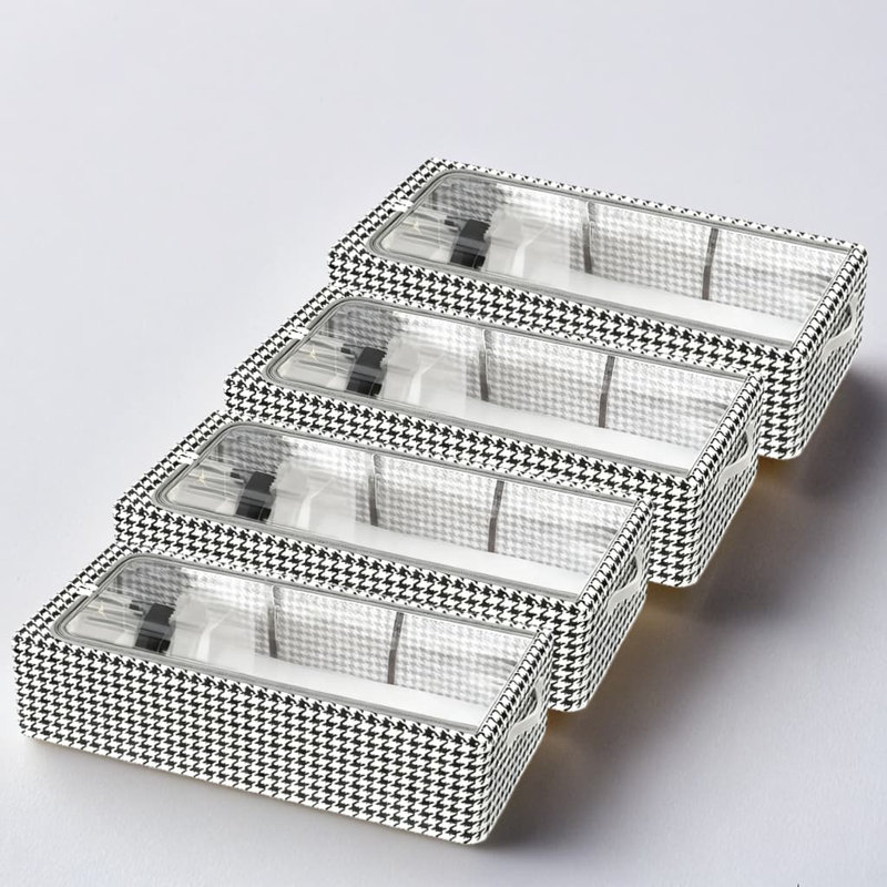 Thousand Bird Grid Storage Box · Large Size 4Pcs Extra Large Plaid Storage Bags With Clear View Lids, Heavy-Duty Solid Steel Frame, Foldable Design For Under Bed Clothes Shoe Toy Organizer, Stackable And Moisture Dust Mould Resistant