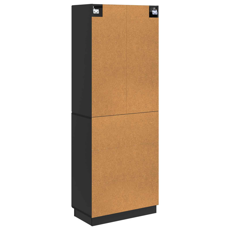 4 -Door 4 Storage Cabinet, Black