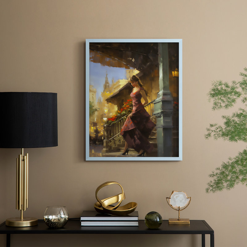 Reproduction encadrée WOMEN Series CDLV - bois massif, Bleu, H 30 po x l 24 po