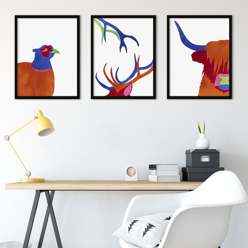 Scottish Highland Wildlife - 3 Piece Print Set