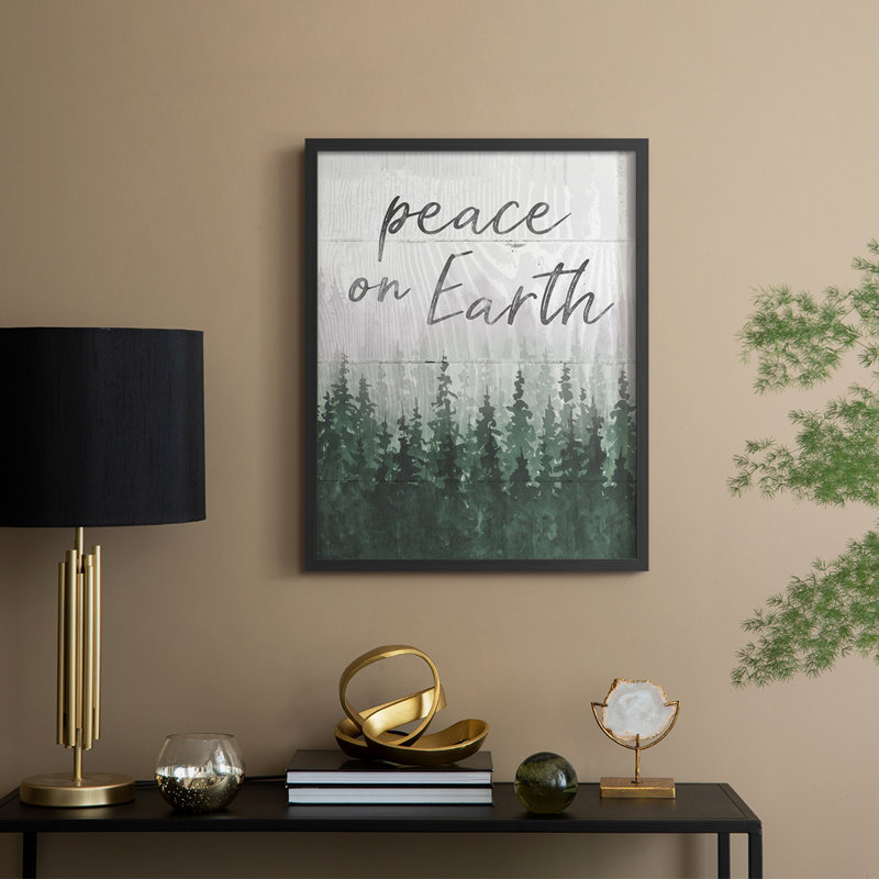 «Peace on Earth», reproduction encadrée - bois massif