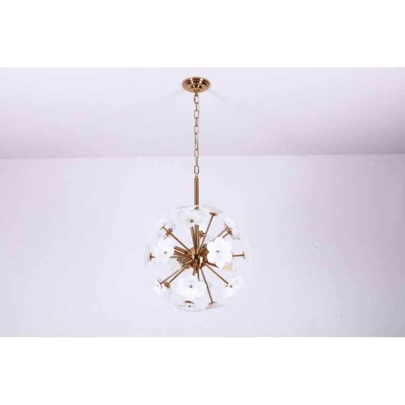 Lustre Keigyn Murano Venini, Givré, 13" Diameter x 21" Height, Laiton antique