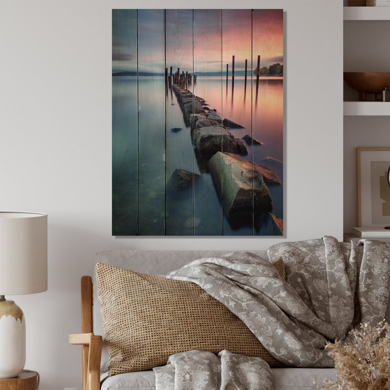 «Vermont Lake Champlain Senerity I», reproduction sur bois de pin naturel du Vermont, H 20 po x l 10 po x P 0,78 po