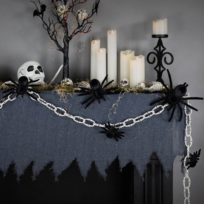 Décorations d'Halloween à pinces - 9,5 "Spider - ensemble de 5