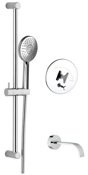 Système de douche thermostatique complet Spring, Nickel poli