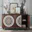 Buffet 60 po grain de noyer sculpté rétro Mandala-1350160921