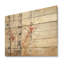 Bouleau blanc et rouge en hiver I - Art sur bois de bouleau naturel sur bois de pin naturel-475896307
