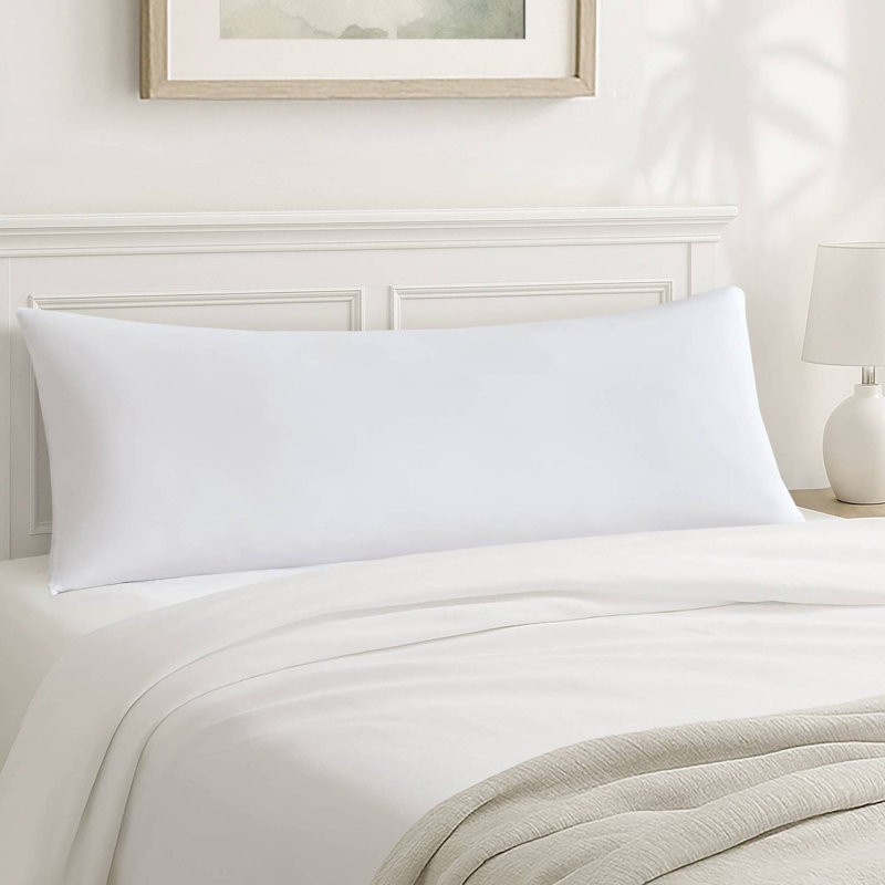 Oreiller rafraîchissant pour le corps avec mousse à mémoire de forme et rembourrage en duvet synthétique, housse lavable amovible, 20 po x 54 po