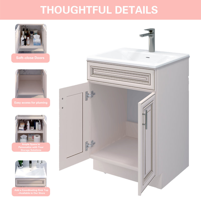 Base de meuble-lavabo 30 po blanc antique