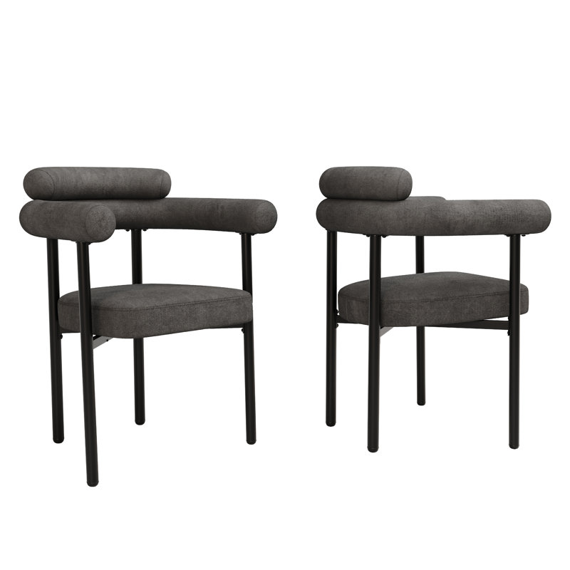 46.5cm H Upholstered Back Armchair, Grey