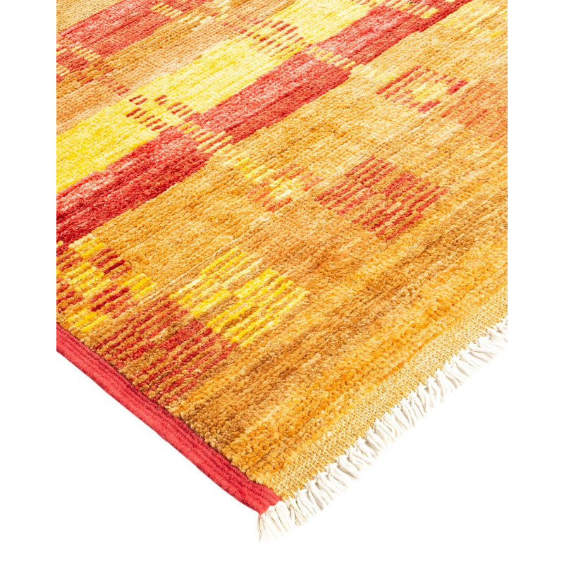Contemporary One-of-a-Kind 4'3" x 6' Hand Knotted Area Rug