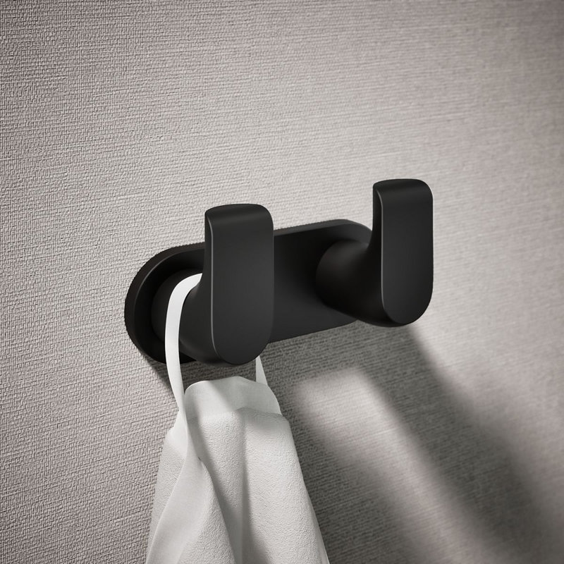 Avid Double Robe Hook, Matte Black