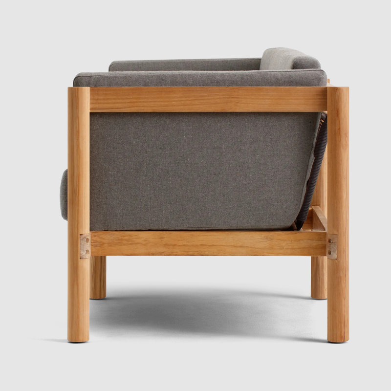 Haven Outdoor Teak Lounge Chair, Sunbrella Greystone