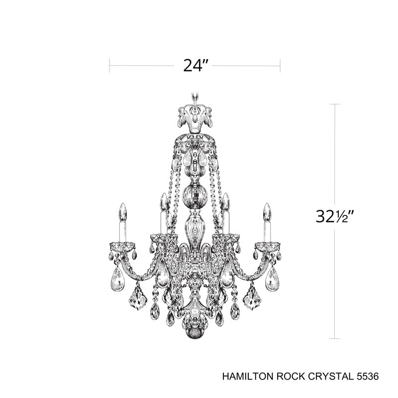 Hamilton 7 - Light Glass Chandelier, Silver, Amethyst