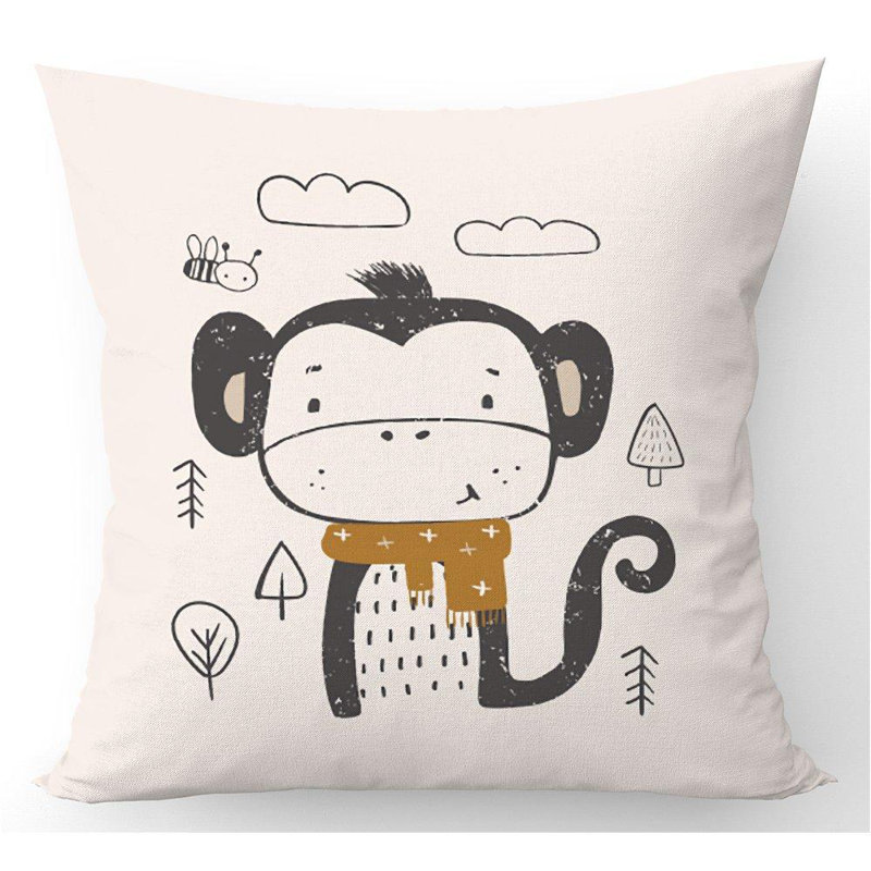 Mangume SINGLE MONKEY FOREST Square Throw Cushion