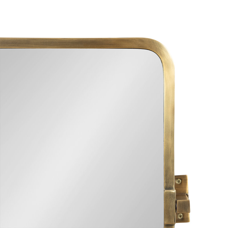 Mishaela Pivot Rectangle Metal Wall Mirror, 20'' H  x 31.75'' W, Gold