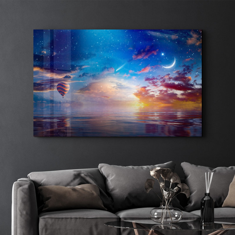 Élégante peinture murale en verre trempé de 13,8 po x 21,7 po | 100% verre trempé, épaisseur: 0,16 pouce | Imprimé UV pour des couleurs éclatantes | Parfait pour la décoration intérieure, le salon et les espaces de bureau