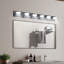 Luminaire de salle de bain 45 po à 6 lumières DEL moderne 45 po, noir élégant pour miroir, douche et décoration de salle de bain