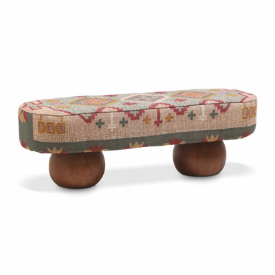 Ayotte Rizi Textured Wool Upholstered Bench