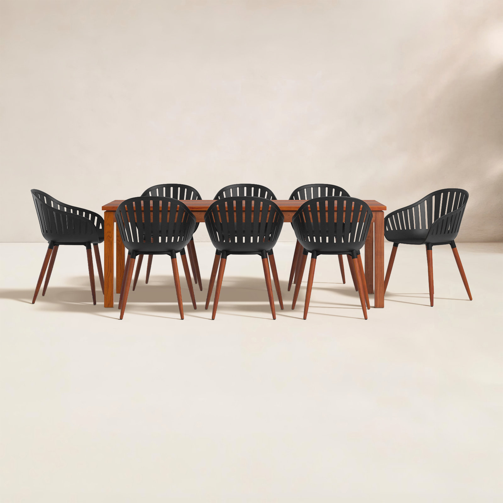 83" Eucalyptus Patio Dining Set