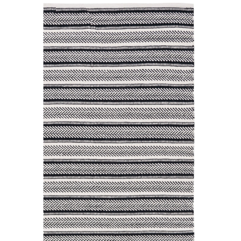 Annia Flat Weave Cotton Striped Rug, Rectangle 6' x 9'