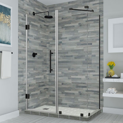Bromley Frameless 73" x 72" Rectangle Hinged Shower Enclosure