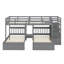 Lit superposé double au-dessus de simple et double, bois avec espaces de rangement-1477962315